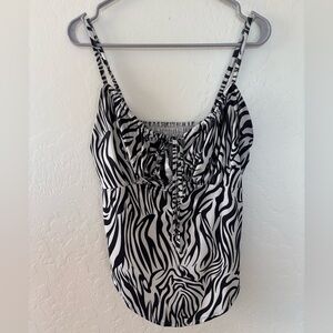 SHEIN cropped zebra tank